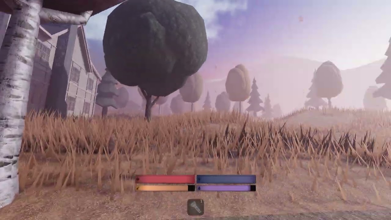 Walking the West Wood remake outskirts with HUD meters visible
